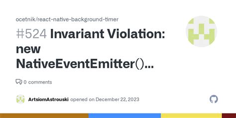 new native eventemitter invariant violation.